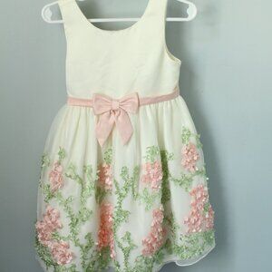 Couture Princess Size 4T Cream Dress Tulle Flowers
